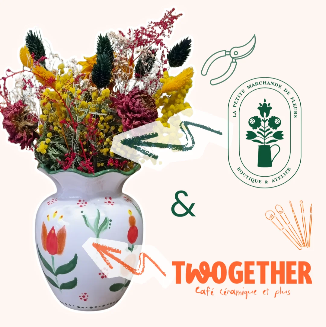 Atelier inédit avec Twogether : Bouquet Sec & Vase Créatif
